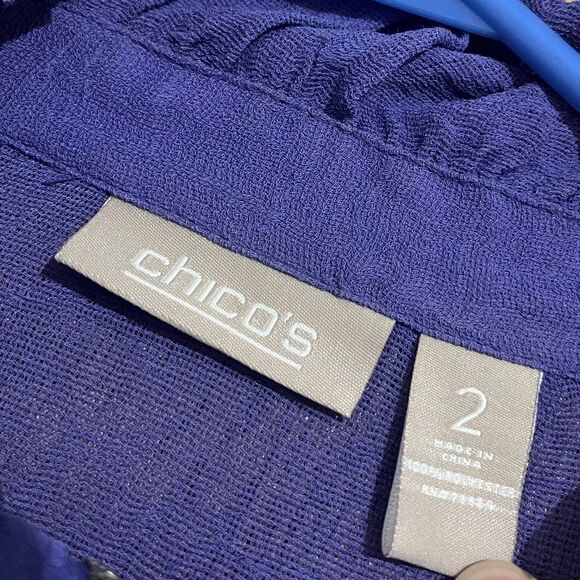 Chico’s Purple Lightweight Zip Front Jacket in Textured Thin Fabric Sz-L/XL - Picture 5 of 6